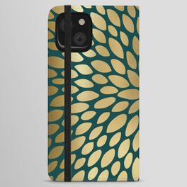 Floral Bloom in Green and Gold iPhone Wallet Case