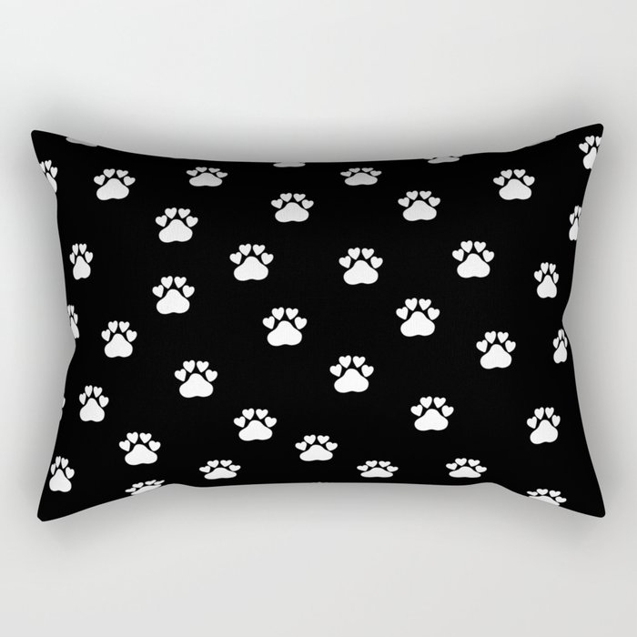 Cat's hand drawn paws in black and white Rectangular Pillow