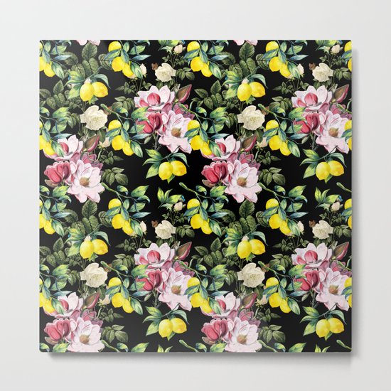 Botanical Pattern Metal Print