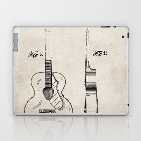 Acoustic Guitar Patent - Classical Guitar Art - Antique Laptop & iPad Skin