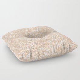 White Larkspur on Peach Floor Pillow