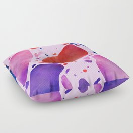 Terrazzo diamond purple pink orange blue Floor Pillow