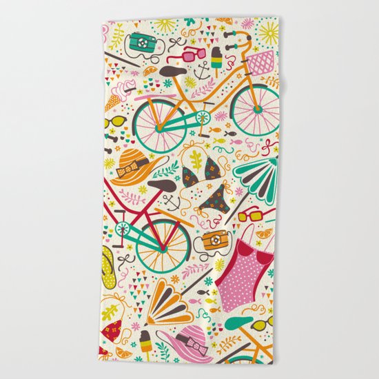 Seaside Cycle Beach Towel