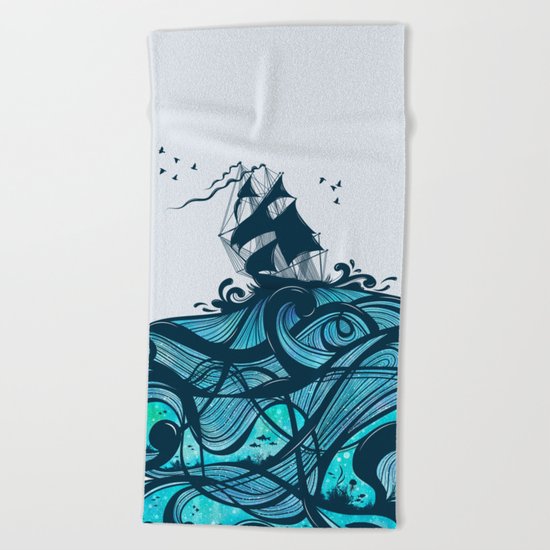 Upon The Sea Beach Towel