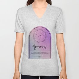 Aquarius Zodiac | Iridescent Arches V Neck T Shirt
