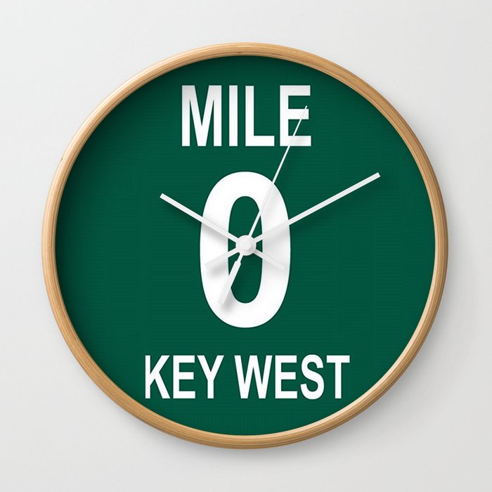 Key West Mile Marker 0 (Zero) U.S. Route 1 (US 1) through the Florida Keys to Key West Wall Clock
