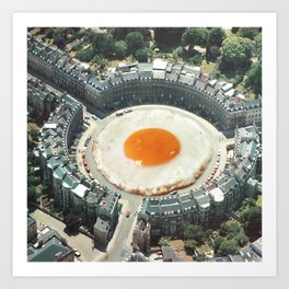 Take the 2nd Eggxit - Sunny side up fried egg Art Print