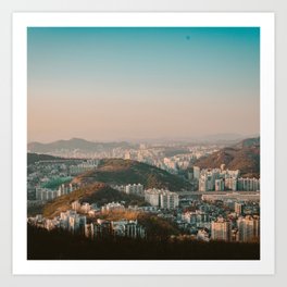 South Korea Photography - Massive City In South Korea Art Print