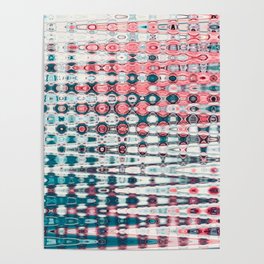 Turquoise And Pink Zigzag  Poster