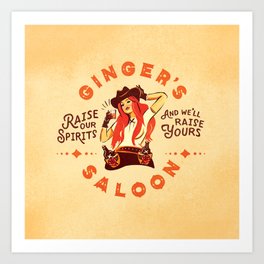 Ginger's Saloon Girl Art Print