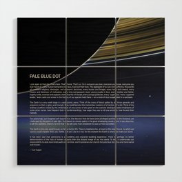 Pale Blue Dot — Cassini, Saturn & Carl Sagan quote Wood Wall Art