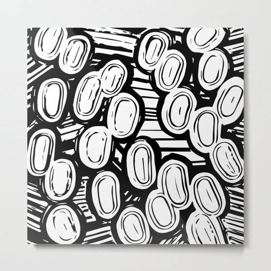 Let's go black&white Metal Print