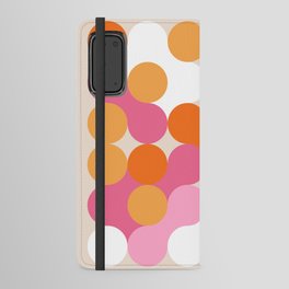 Liquid dot pattern 1 - yellow, orange, pink & white Android Wallet Case
