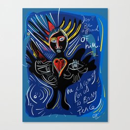 Black Angel Hope and Peace for All Street Art Graffiti Canvas Print