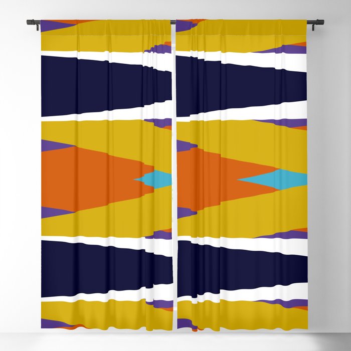 Abstract Groovy Colorful Geometric Pattern Blackout Curtain