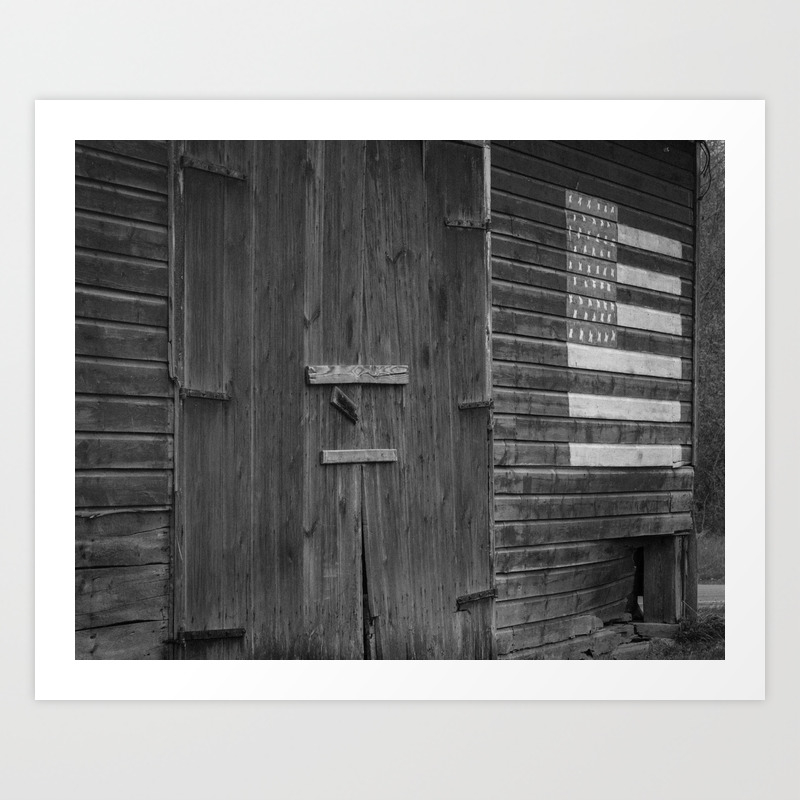 Barn With American Flag Art Print By Penelopeclute Society6