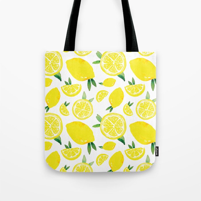 Zesty Lemon Pattern Tote Bag