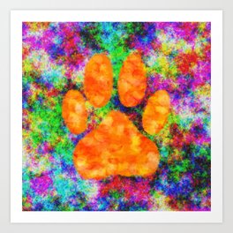 Pawprint Painting Art Prints For Any Decor Style Society6