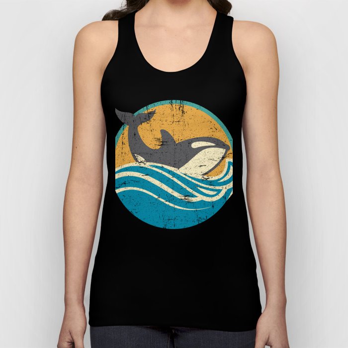Retro Distressed Killer Whale Design for Orca Lovers Tank Top