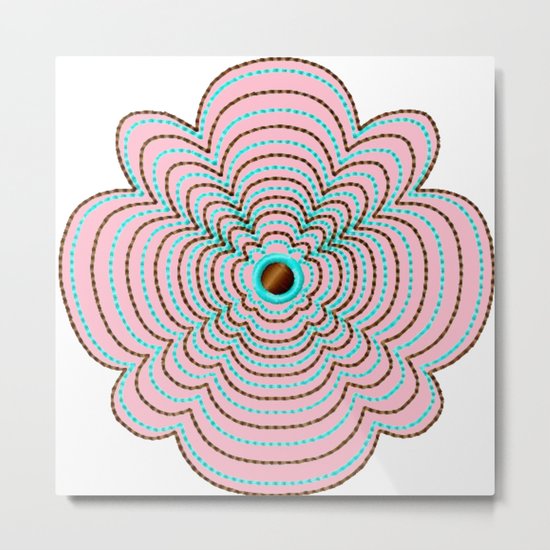 Scalloped Daisys Metal Print