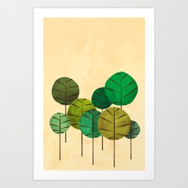 GREEN AUTUMN TREES Art Print