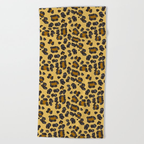 Leopard Pugs Beach Towel