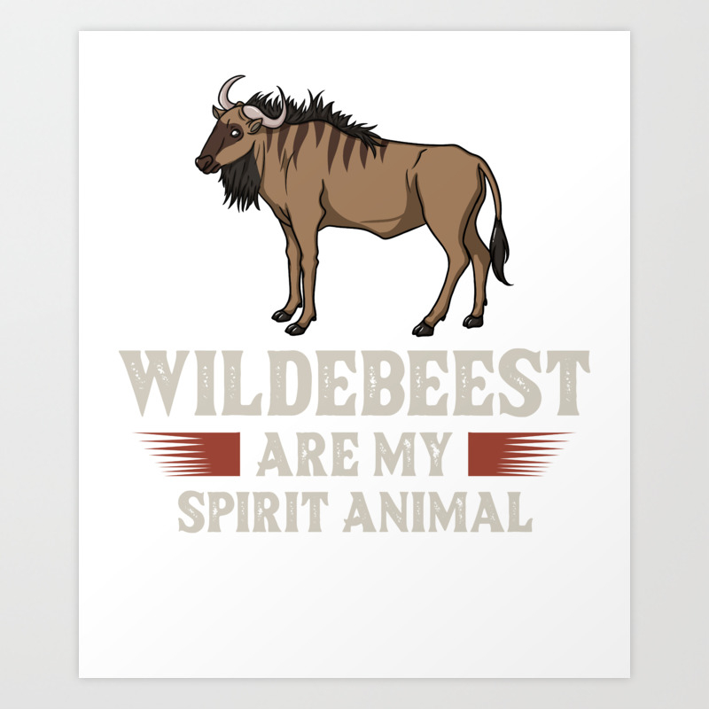 Blue Wildebeest Gift Gnu Animal Antelope Art Print by Brob | Society6