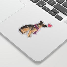 Watercolour German Shepherd Dog Sticker