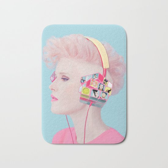 Rubik's headphones Bath Mat