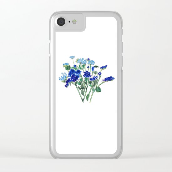 blue flower Clear iPhone Case