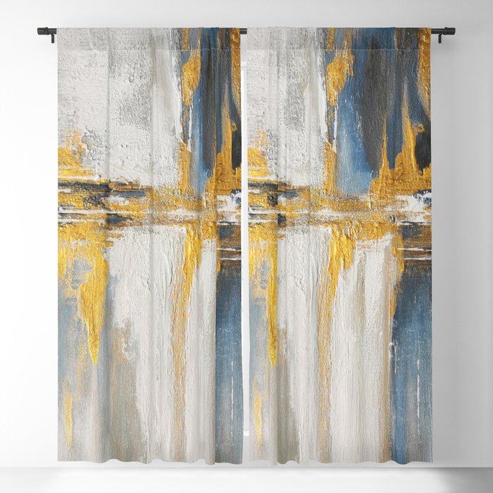 waterfall and gold lights  Blackout Curtain