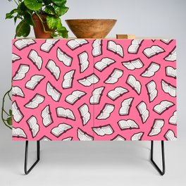 Reading Books pattern in Pink Credenza
