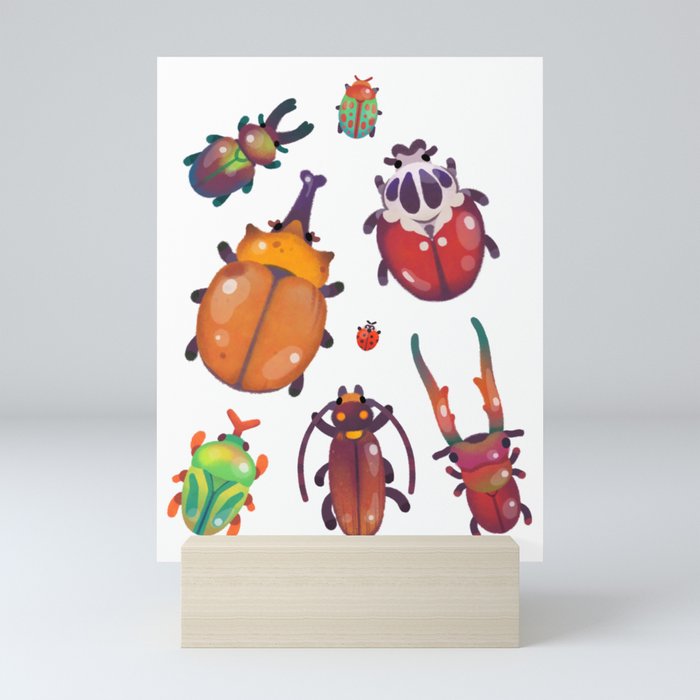 Beetle - pastel Mini Art Print