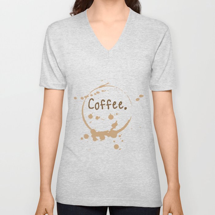 coffee cup splatter V Neck T Shirt