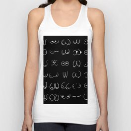Black and White Boobs Pattern Unisex Tank Top