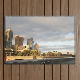Australia Photography - Melbourne City In The Sunset Outdoor Rug
