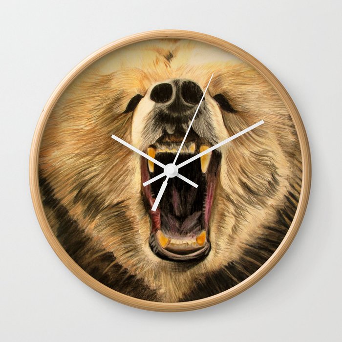 Roaring Bear Wall Clock