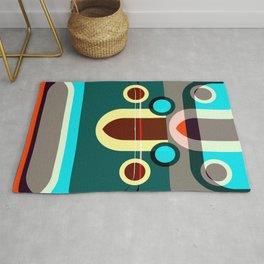 Play More Old Games - Geometric Abstract Rug | Digital, Circles, Art, Old, Games, Oldbutgold, Retro, Contemporary, Arcade, Geometry 