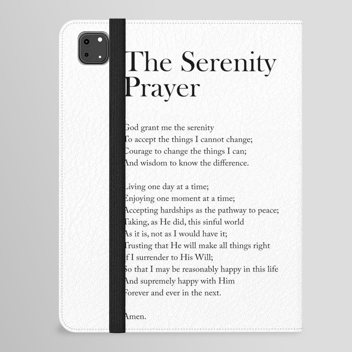 The Serenity Prayer - Reinhold Niebuhr Poem - Literature - Typography Print 1 iPad Folio Case