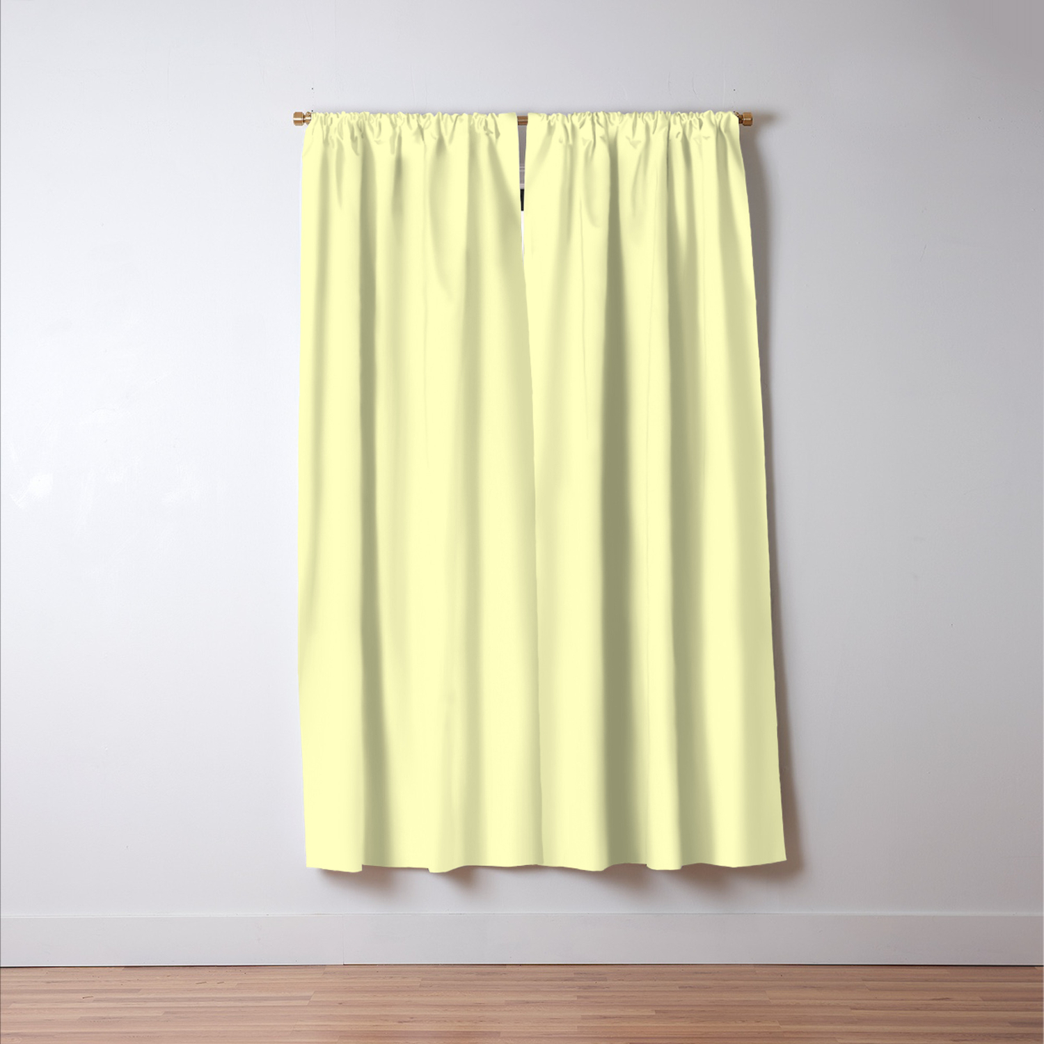 Pale Yellow Parchment Solid Color Blackout Curtain By Podartist