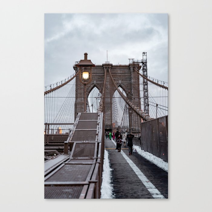 Brooklyn Bridge Winter Nights | Travel Photography Canvas Print