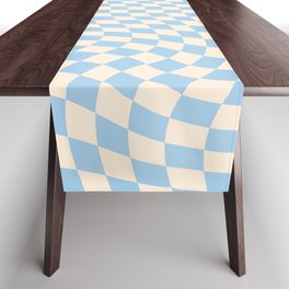 Check II - Baby Blue Twist — Checkerboard Print Table Runner