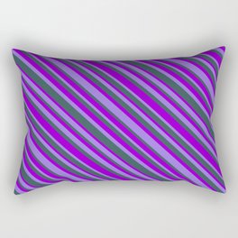 [ Thumbnail: Purple, Dark Slate Gray, and Dark Violet Colored Lines Pattern Rectangular Pillow ]