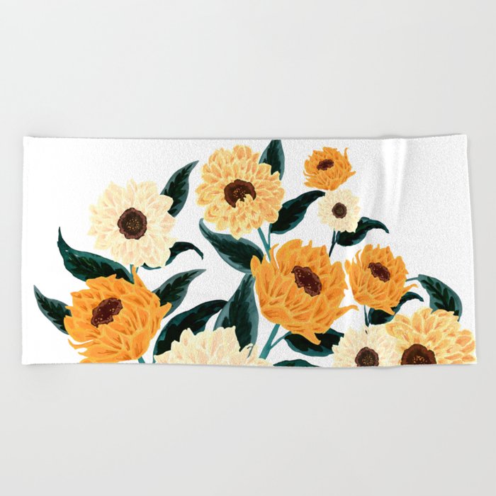 Many Sunflowers Beach Towel