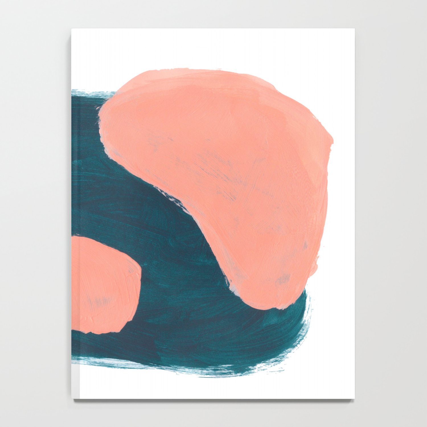 Minimalist Abstract Colorful Mid Century Modern Art Painting Teal