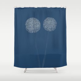 Onion Flower Blueprint Shower Curtain