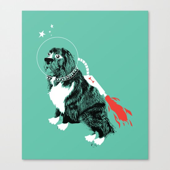 A Flying Dog In Outer Space Canvas Print