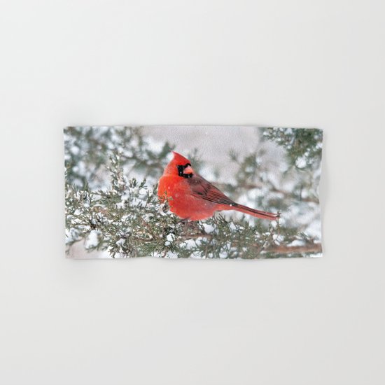 Winter's Beauty Cardinal Hand & Bath Towel