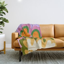 70s Hippie Retro Abstract Colorful Explosion Throw Blanket