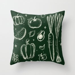 Vegetables & Fruits Throw Pillow
